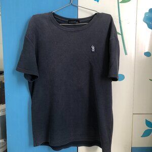 T-shirt homme bleu marine à manches courtes avec logo brodé